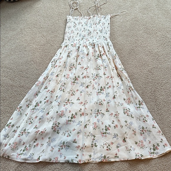 Reformation sable smocked tie shoulder dress - Picture 10 of 11